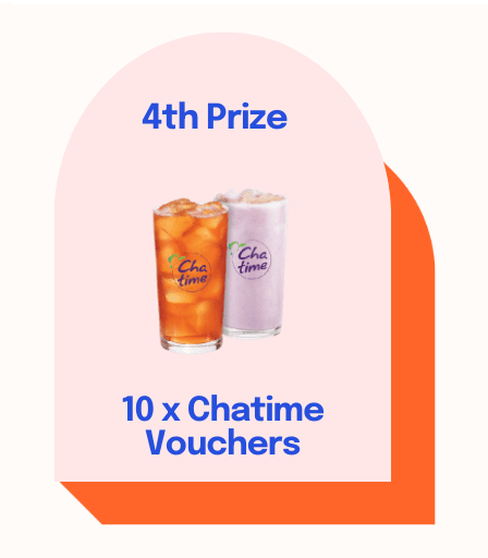 Fourth Prize Vouchers to Delicious Chatime Drinks!